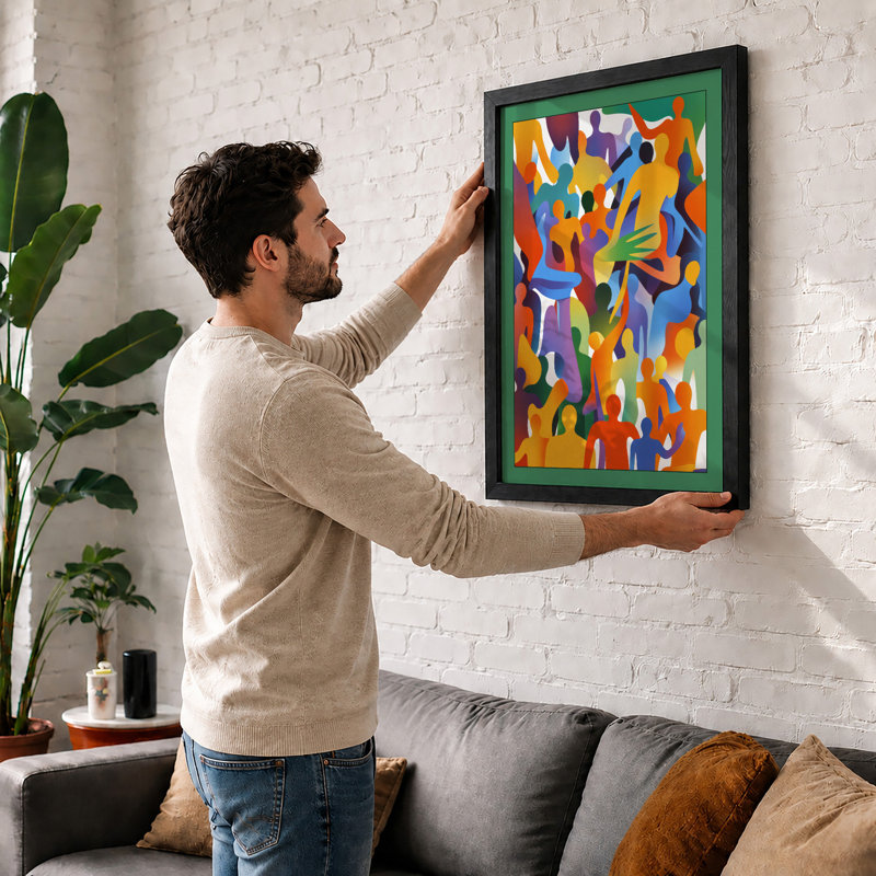 Gathered Together Modern - Framed Print, Unframed, A4 - 29.7 x 21.0 cm