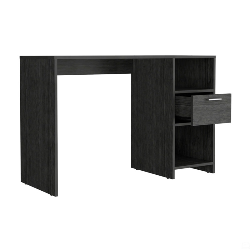Computer Desk Odessa With Single Drawer And Open Storage Cabinets