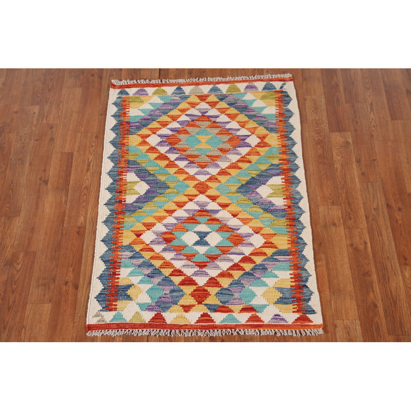 Multolor Wool Kilim Oriental Rug 3x4