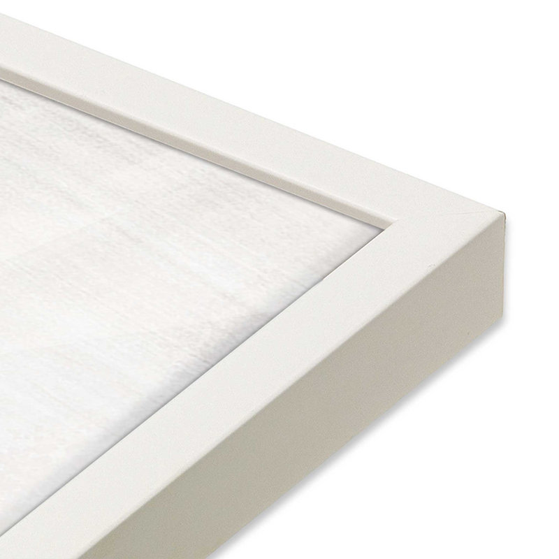 Lignes de terre subtiles II, H 21,5 po x l 21,5 po, Cadre ouvert à coins ouverts, blanc opaque