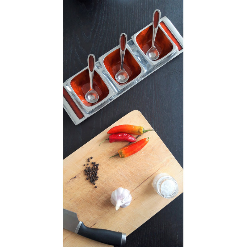Oh So Pretty Aluminum Condiment Server, Orange