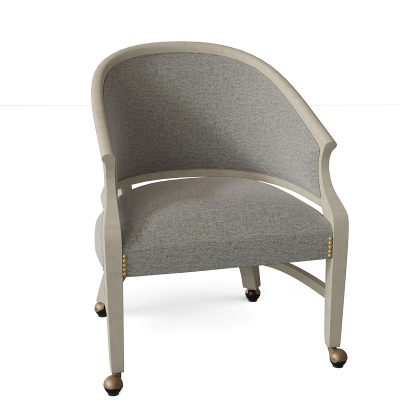 Fauteuil demi-tonneau pivotant de 26 po Danbury, Laiton, Platine 3160, Noyer