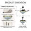 42" Vintage Ceiling Fan With Led Light For Dining Room & Living Room