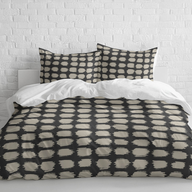 Ensemble d'édredon léger tacheté, Gris anthracite, Édredon grand + 2 taies d'oreiller standard