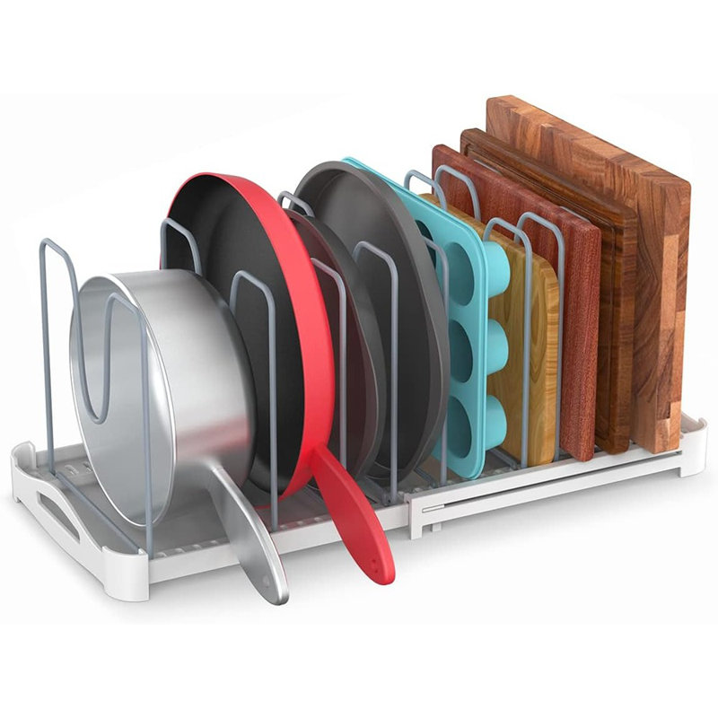 Adjustable Bakeware Organizer Pot Lid Holder Rack For Pot...