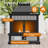 Outdoor Propane Gas Fireplace with Tank Table, 50000 BTU Steel Fire Pit, PVC Cover & Ceramic Logs