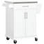 Chariot roulant pour îlot de cuisine avec comptoir en acier inoxydable, tiroir et plusieurs supports pour un rangement et une mobilité accrus-396073393