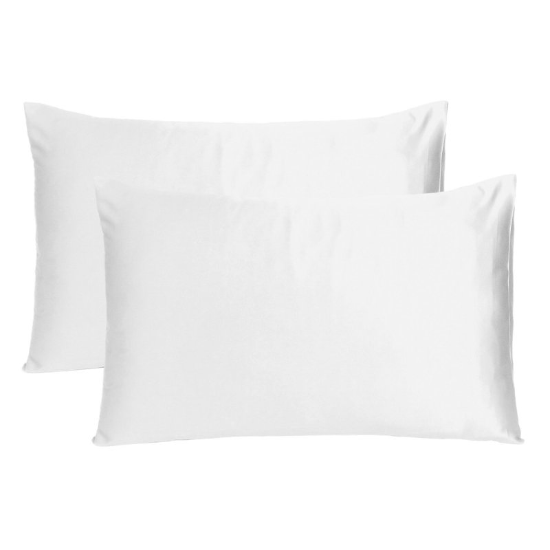 Taies d'oreiller en satin, Standard, Blanc