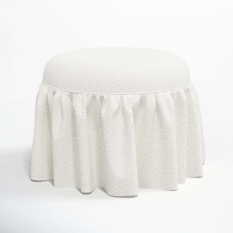 Jebb Upholstered Ottoman, Classic Snow Boucle