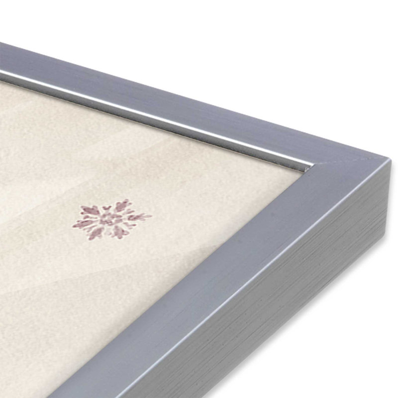 Bas de Noël rétro imprimé, Cadre simple en chrome poli, bois massif, H 17,75 po x l 17,75 po
