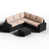 Coussin beige, structure noire