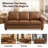 83" W 3 Seater Upholstered Sofa Faux Leather Rolled Arms Couch Mid Century Modern-908981384