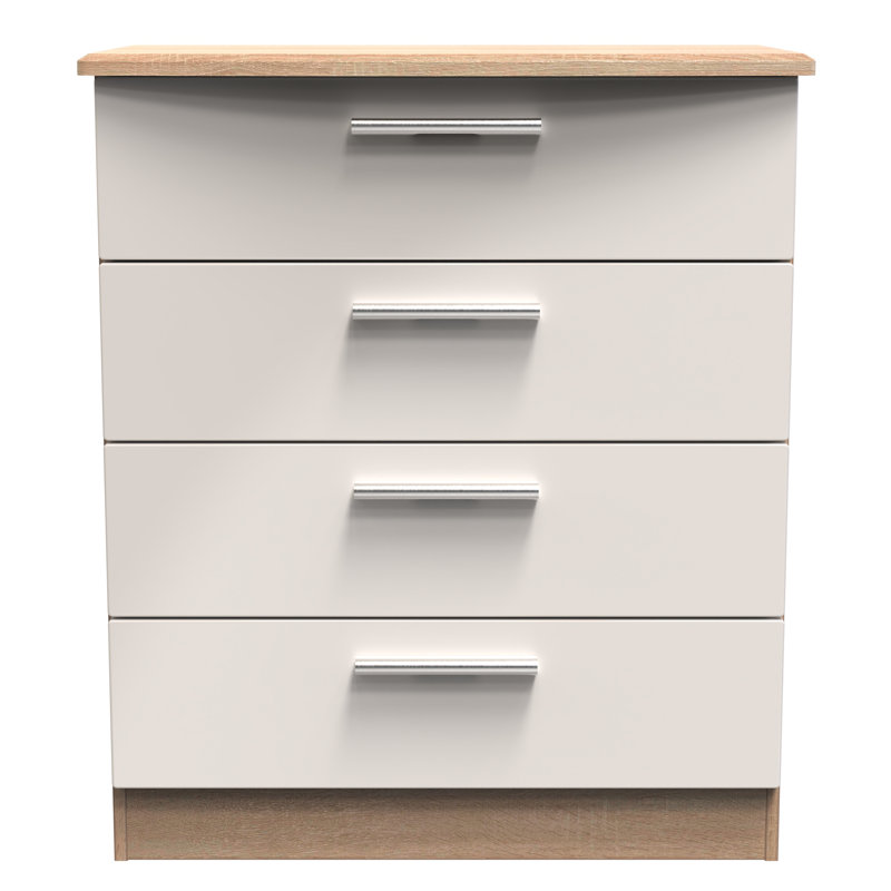 Borgeson 77cm W 4 - Drawer Chest of Drawers, Beige