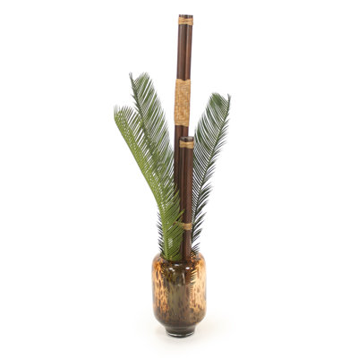 40'' Faux Palm Plant in Glass Vase