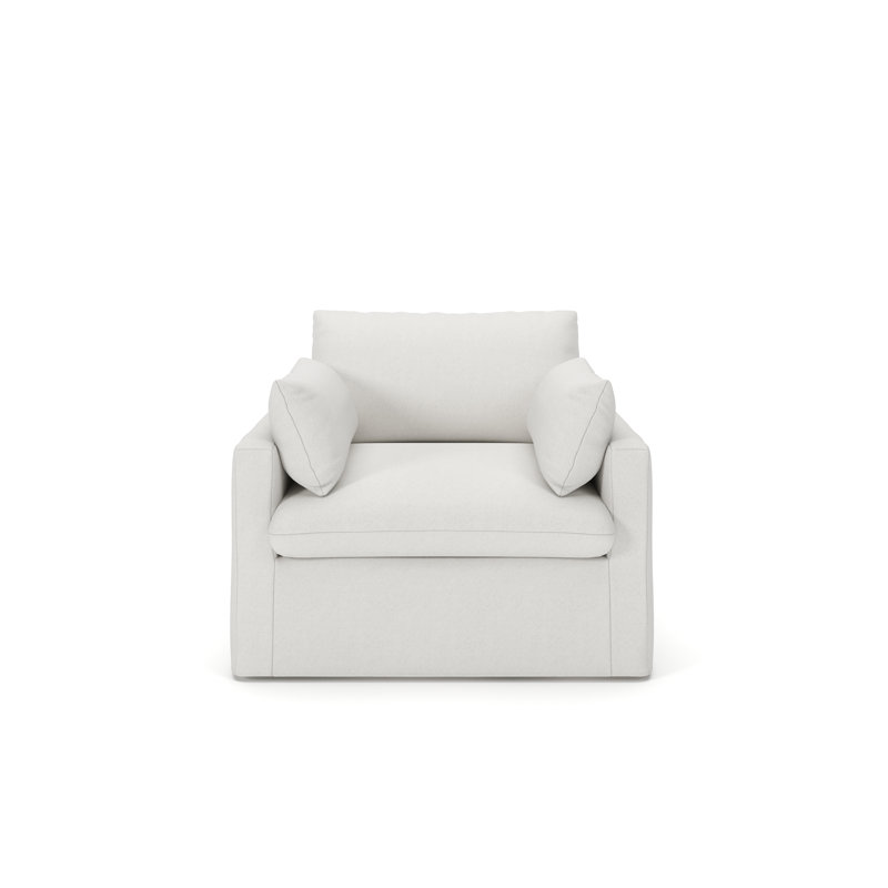Luna Slipcovered Chair and a Half, Macarena Beige