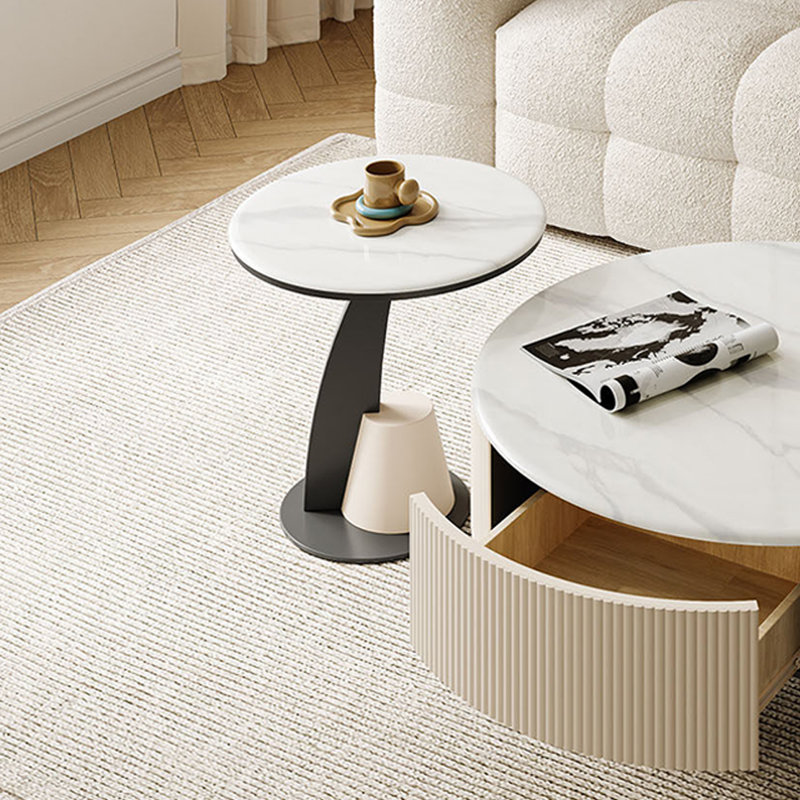 Cullison, H 16,53 po x L 27,55 po x l 27,55 po, Blanc / Gris, Noir / Beige