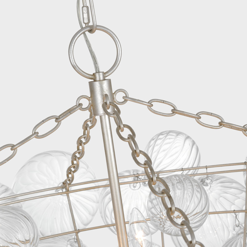 Talia 15 - Light Chandelier, Burnished Silver Leaf