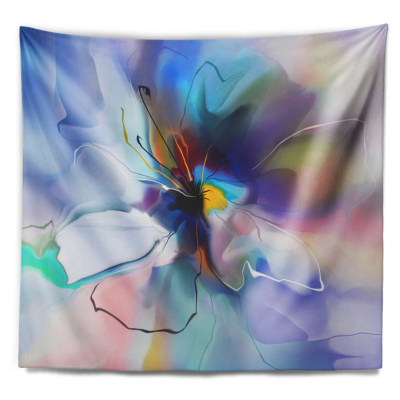 Tapisserie florale abstraite florale, H 32 po x l 39 po