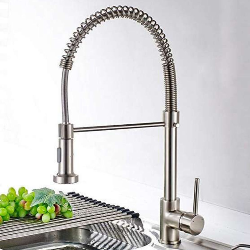 E-Joy EJoy Pull Down Kitchen Faucet, Brushed Chrome