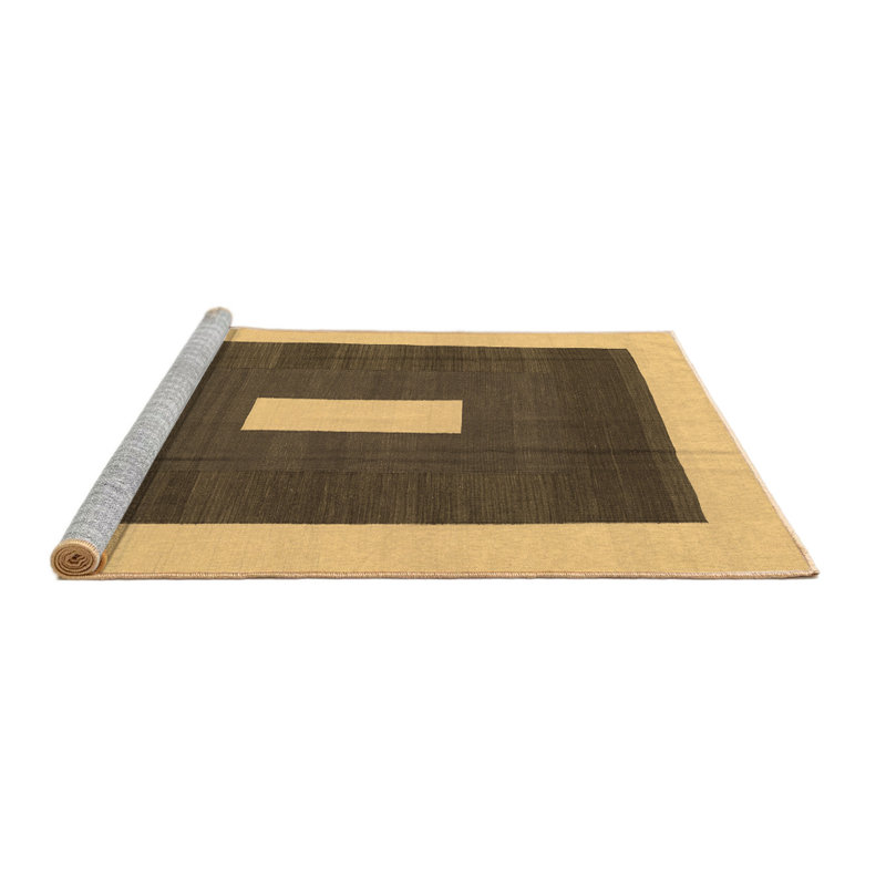 Tapis contemporains brun lavable à la machine 2736, Carré 3 pi