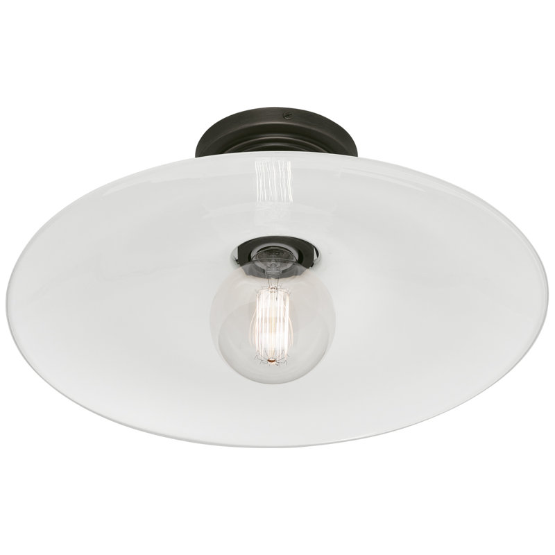 Rico Espinet Arial 1 - Light 16'' Simple Cone Semi Flush Mount, Deep Patina Bronze