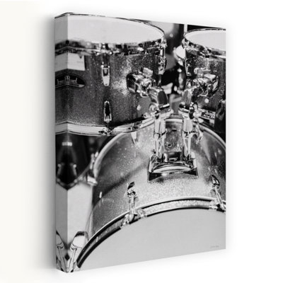 Keep The Beat II - Contemporary Closeup Drum Kit Sparkling Drums White Photography Art