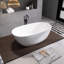 61'' Modern Freestanding Bathtub Resin Stone Soaking Bathtub Solid Surface Tubs With Overflow And Pop-Up Drain,Turquoise Green-125133972