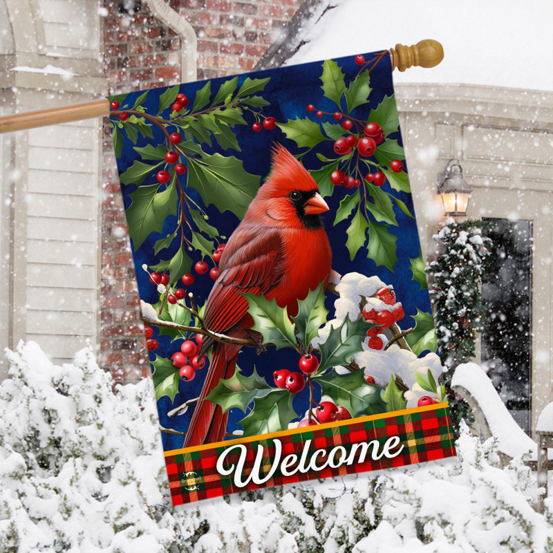 Drapeau Cardinal and Holly House, Hiver rouge/vert