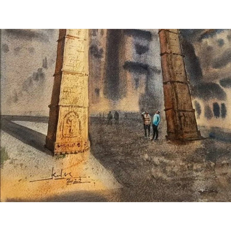 Palais Rani Ji Ka Jhula Garh | Aquarelle de Kulwinder Singh