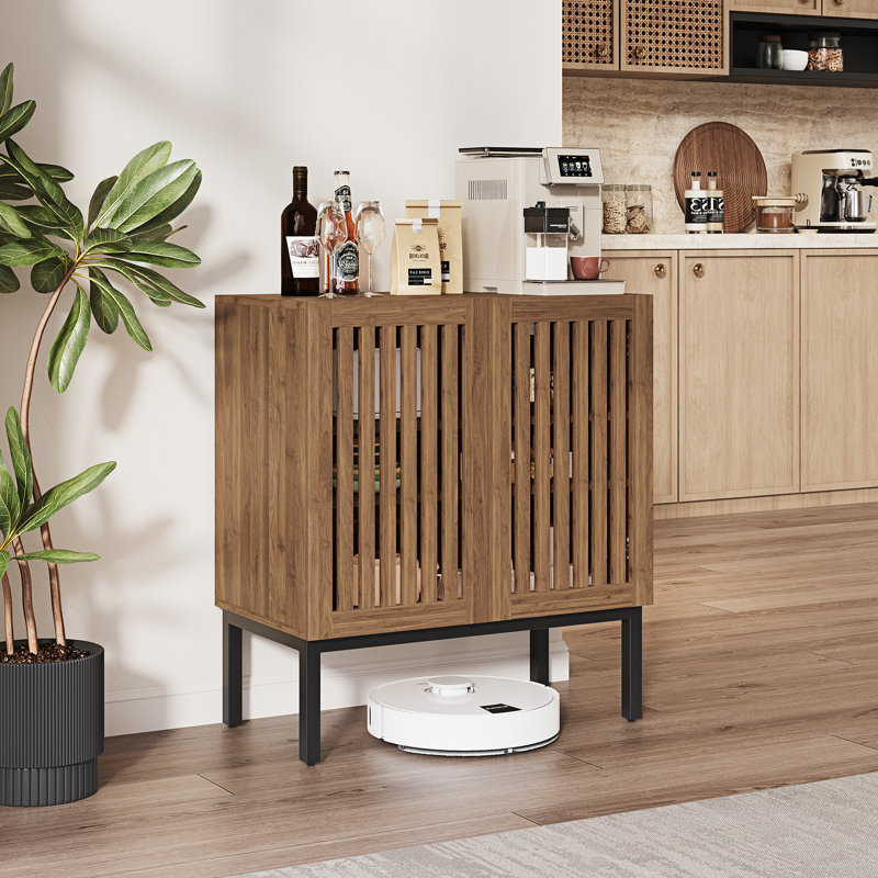  Sideboard Buffet Cabinet With 2 Doors and Adjustable Shelves