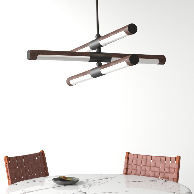 Aimee 6 - Light Dimmable LED Modern Linear Chandelier