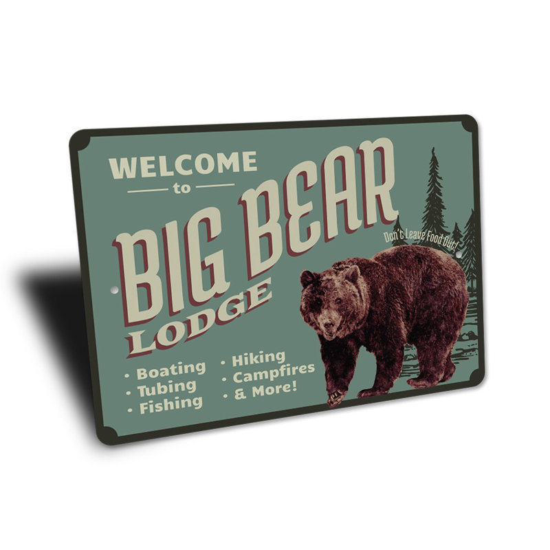 Plaque en aluminium Big Bear Lodge, H 18 po x l 12 po x P 0,06 po