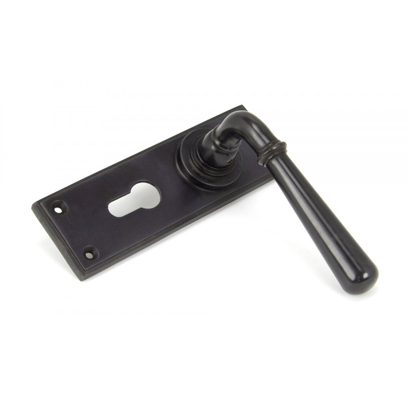 Newbury Lock Door Handle Kit, Aged Bronze