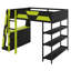 Lit mezzanine avec bureau de jeu, tablettes de rangement et éclairage DEL-534399888