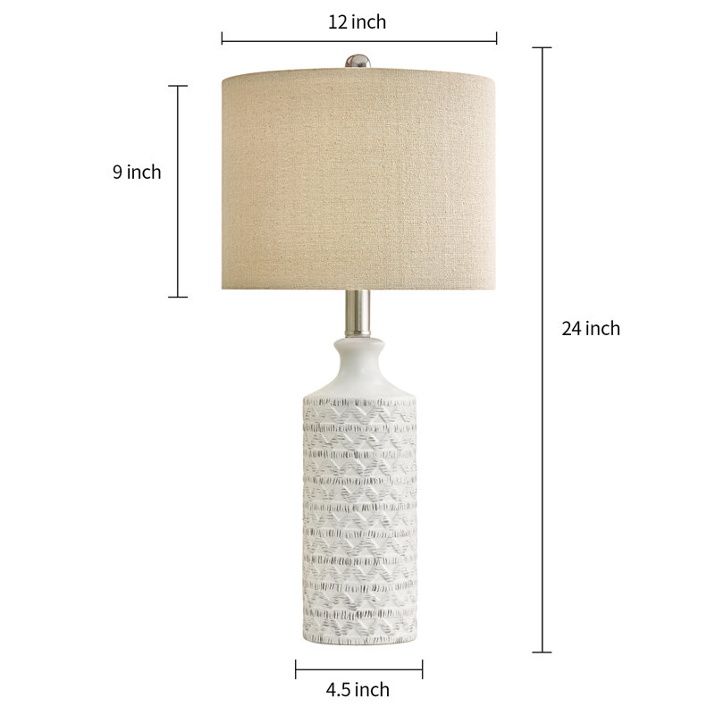 Demontrell 24" Contemporary Ceramic Lamp, for Bedroom Farmhouse Bedside Nightstand