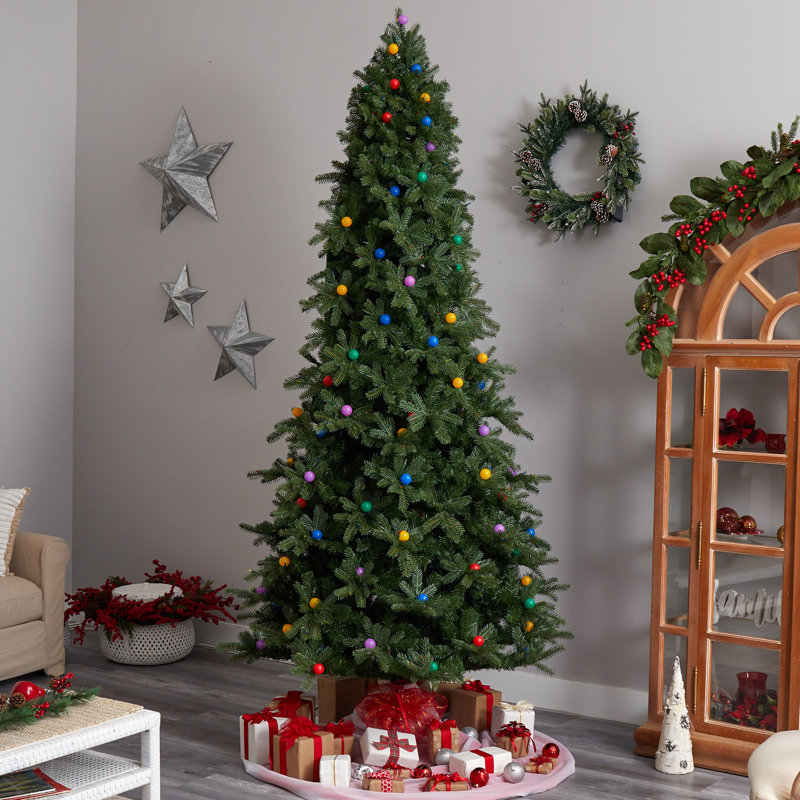 Lighted Artificial Fir Christmas Tree, 9.5' H