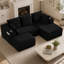 Canapé modulaire de 241 cm avec fauteuil lounge d'angle, quatre places, design sans dossier avec repose-pieds-2127328761-2127328763