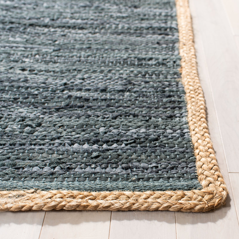 Tapis gris en coton tissé à la main Zeitler, Tapis de couloir 2 pi 3 po x 8 pi