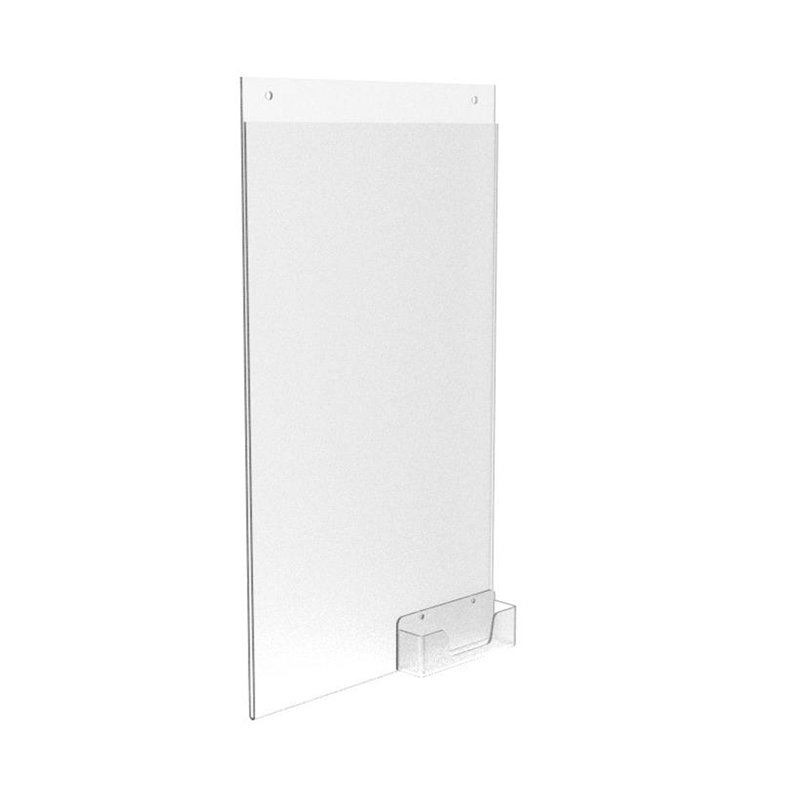Paquet de 6 porte-affiche mural 8,5 x 14 po avec porte-cartes de visite en acrylique transparent