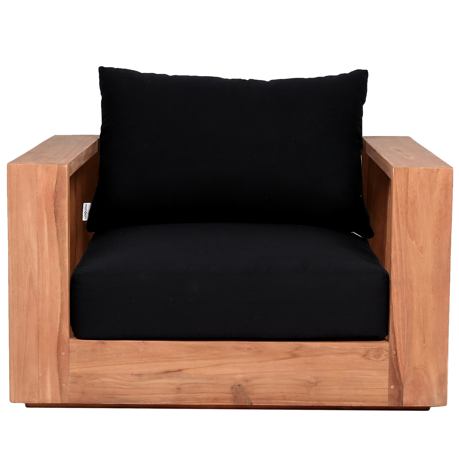Tulum Teak Patio Lounge Chair, Black