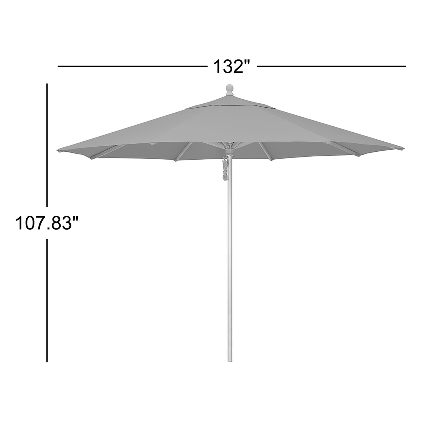 Darlington 132'' Outdoor Umbrella, Taupe Canvas