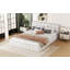 Grand lit plateforme tapissier, blanc
