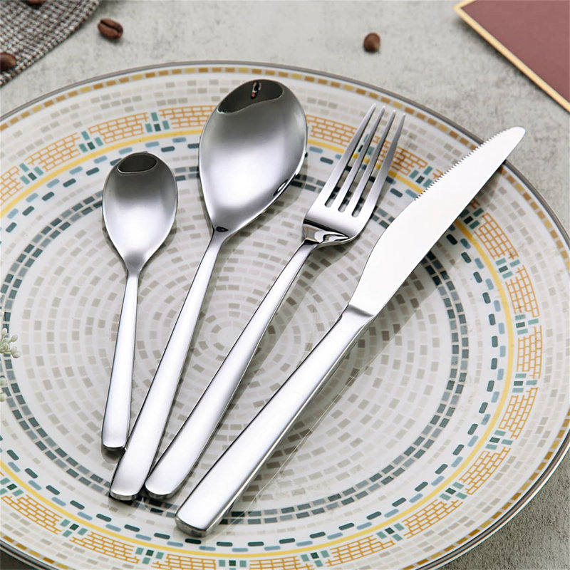 Canora Grey Antwion 24 Piece Stainless Steel Cutlery Set , Service for 6, Silver