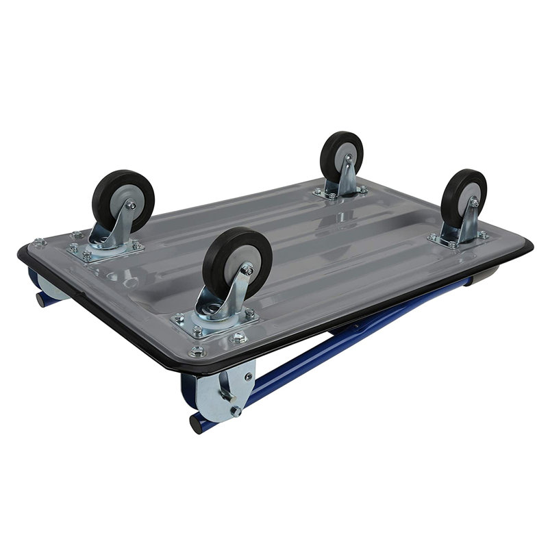 Chariot à plateforme robuste d'une capacité de 350 lb, Bleu, H 32 po x l 18,25 po x P 28,5 po