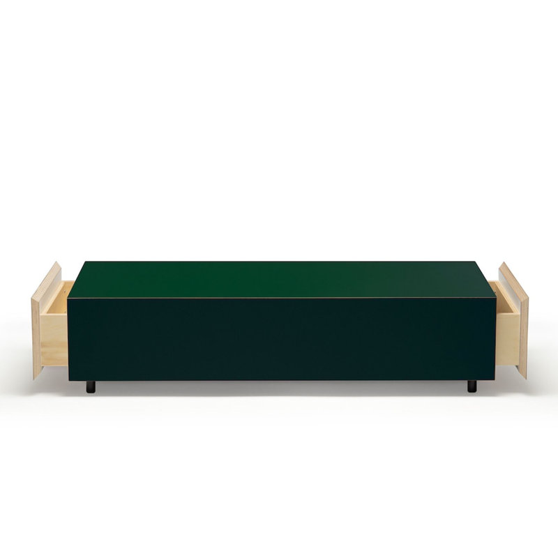 Bloc Coffee Table, Dark Green, Green, 11" H  x 47" L x 18" W