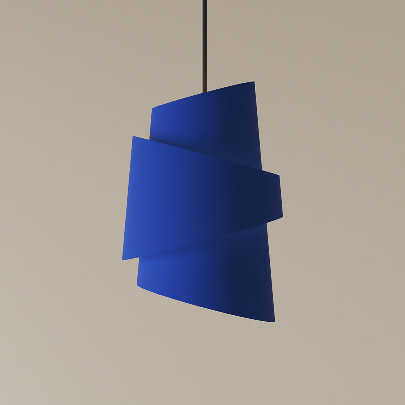 Croissant Pendant Light, Black, Cobalt
