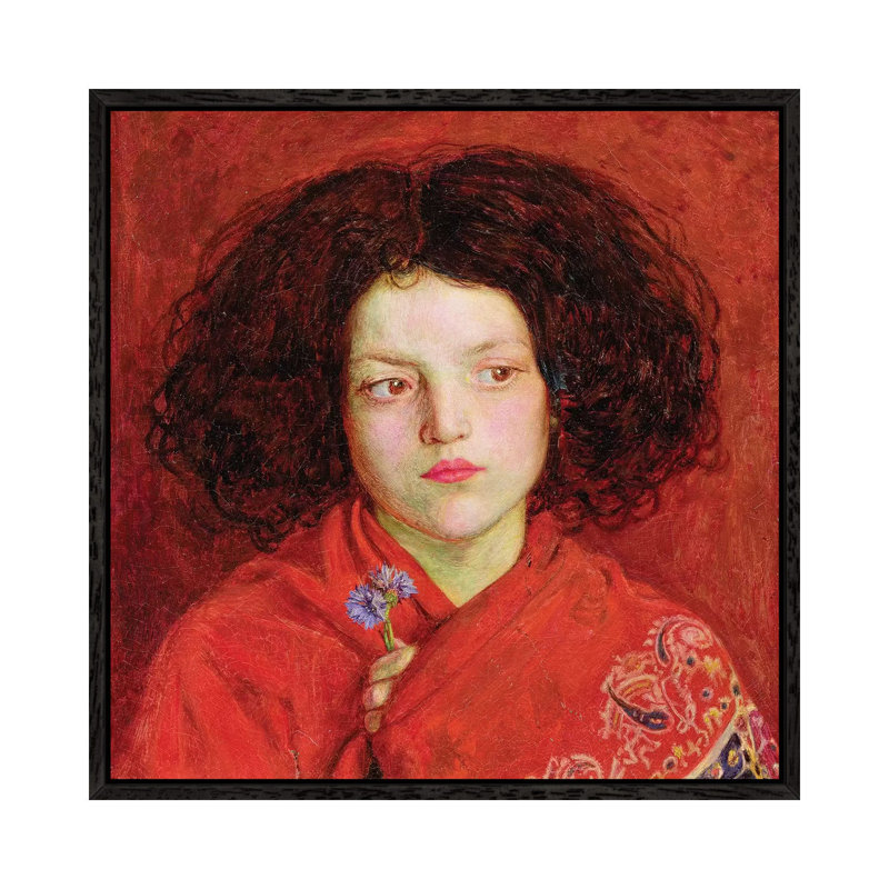 The Irish Girl, 1860 by Ford Madox Brown - Painting on Canvas, Black Framed, 45.72cm H x 45.72cm W x 3.81cm D