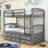 Ellaya Kids Twin Over Twin Bunk Bed with Trundle with Drawers-632420395