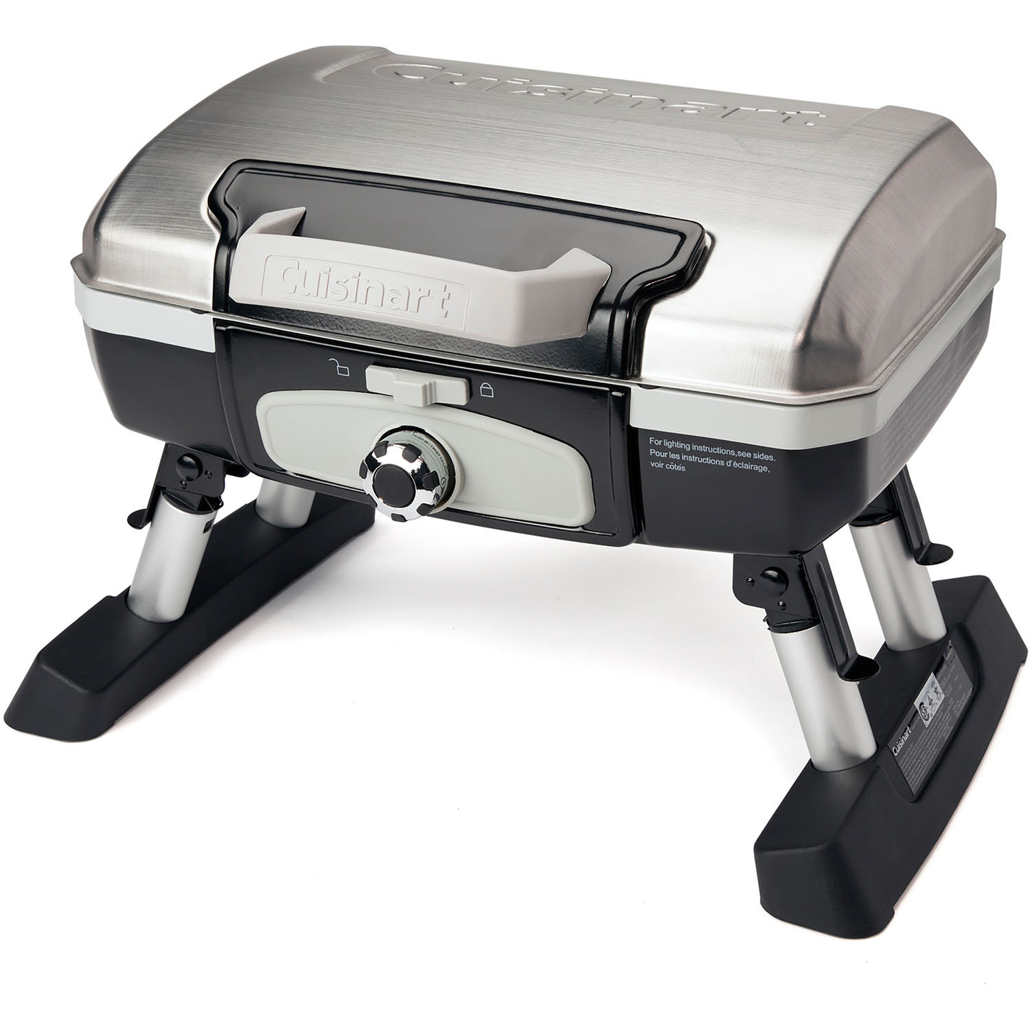 Cuisinart Single Burner Portable Liquid Propane 5500 BTU Gas Grill, Silver/Black