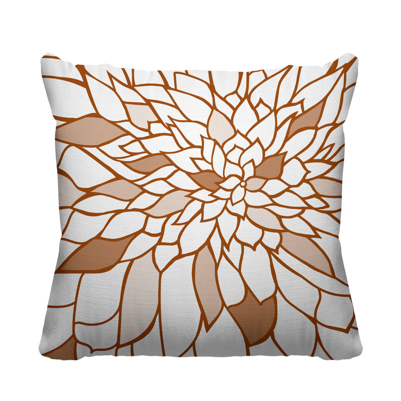 Coussin Romi, 15 po x 15 po, Orange brûlé